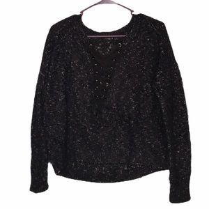 Express Black Chunky Cropped Sweater- Size Medium
